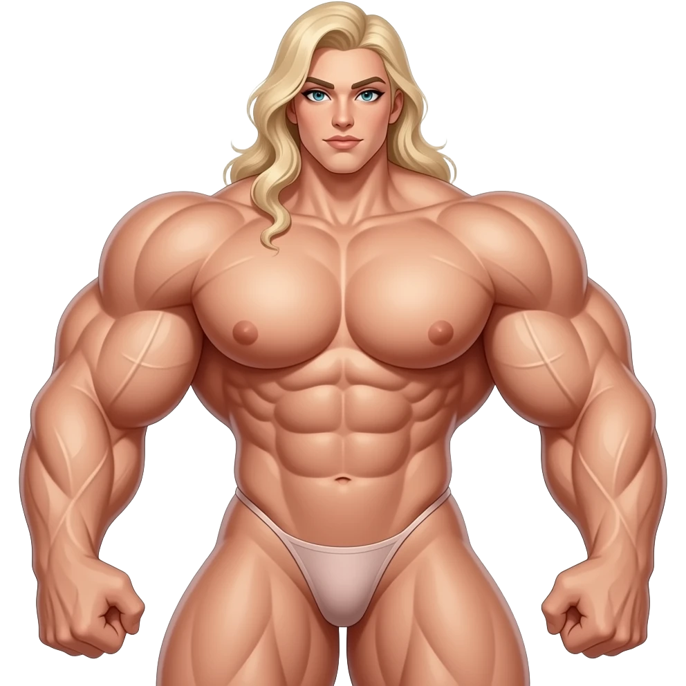 gigantic fairy nude, naked female huge breasts female bodybuilder with massively developed muscles emoji