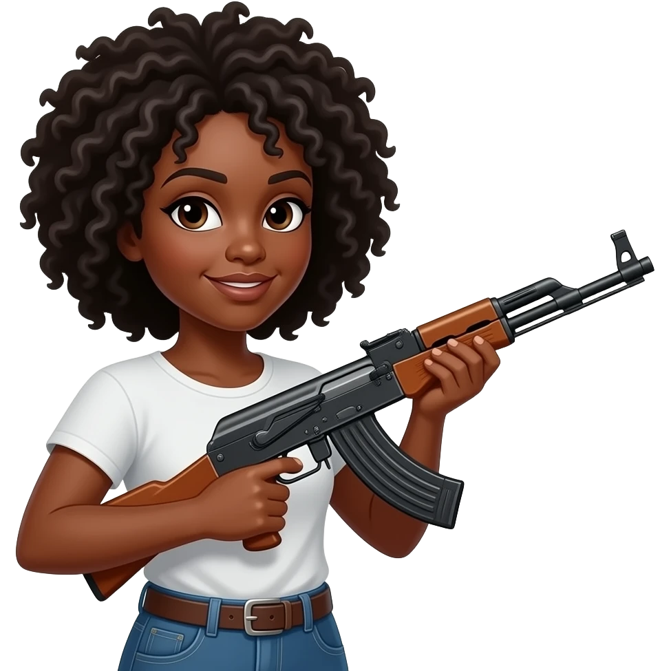 Black Mam emoji holding a ak47 emoji