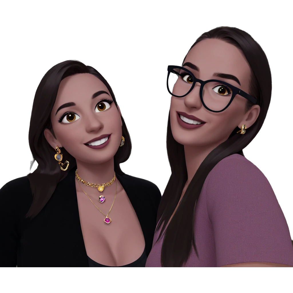 smiling girls with jewelry emoji