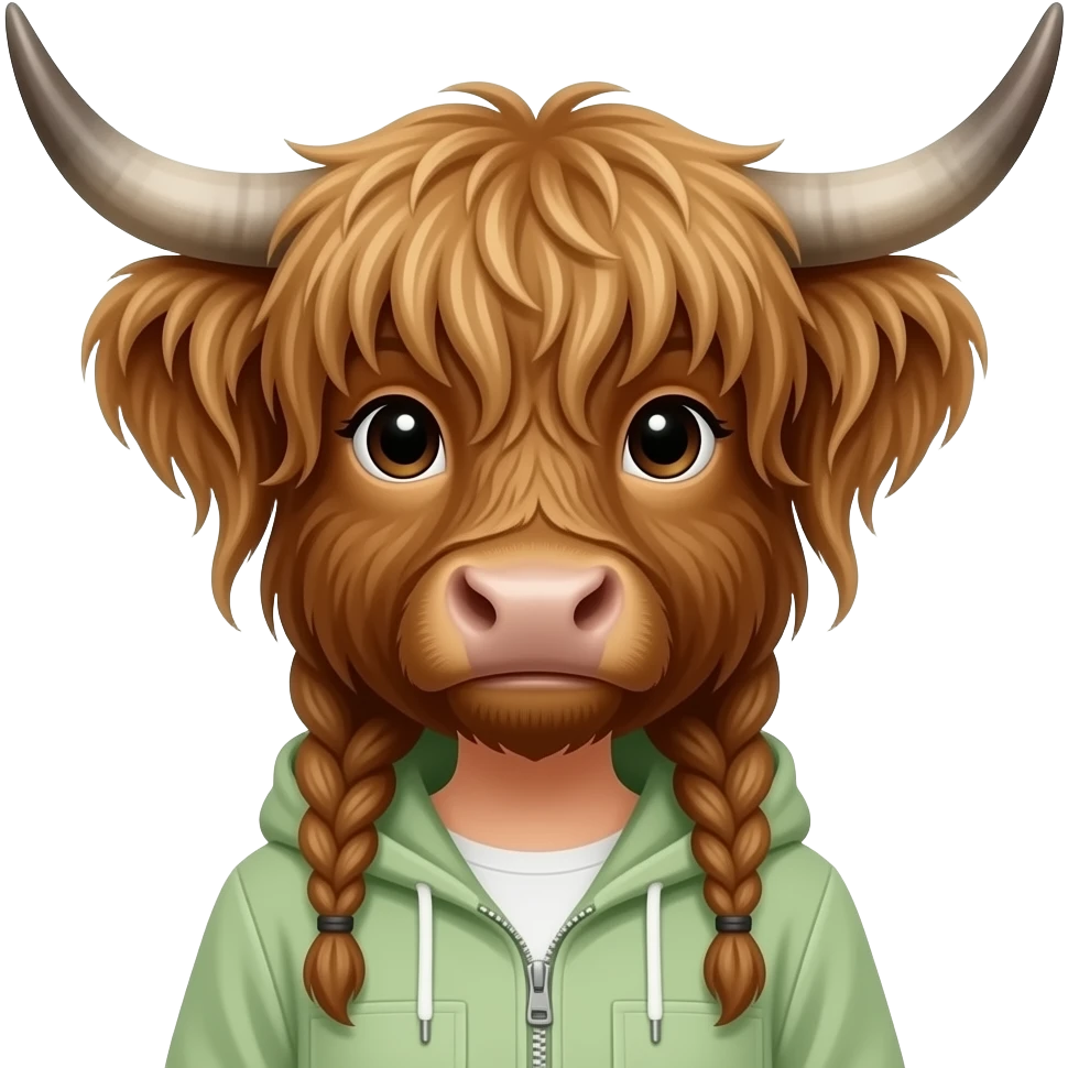 Girl Highland cow emoji