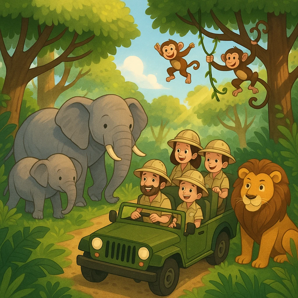 digital illustration of jungle safari emoji