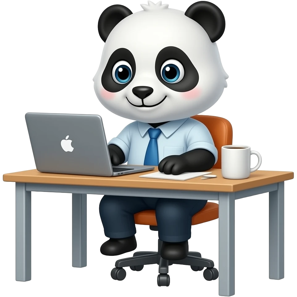 A panda working as a freelancer emoji