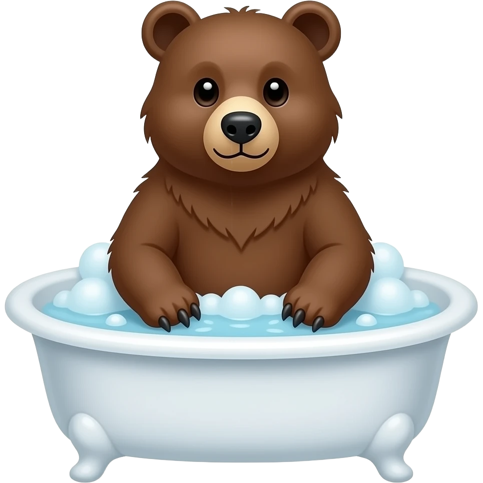 bear standing in a bath on his feet emoji