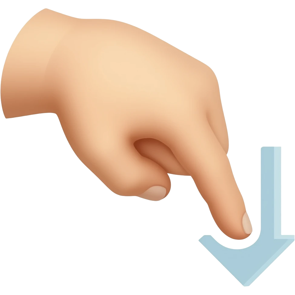 A little finger pointing down, with a downward-pointing arrow emoji