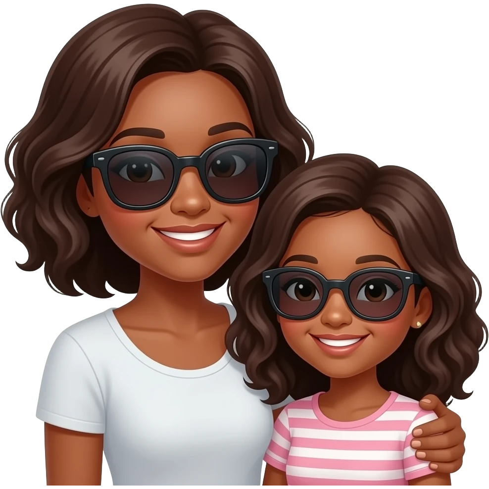 Mother and daughter bonddarkerBondhIr up sour glasses skin tone emoji