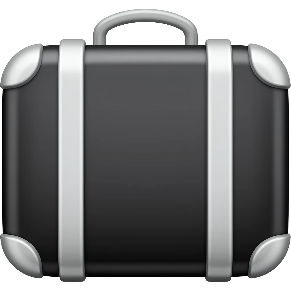 Black and white luggage emoji