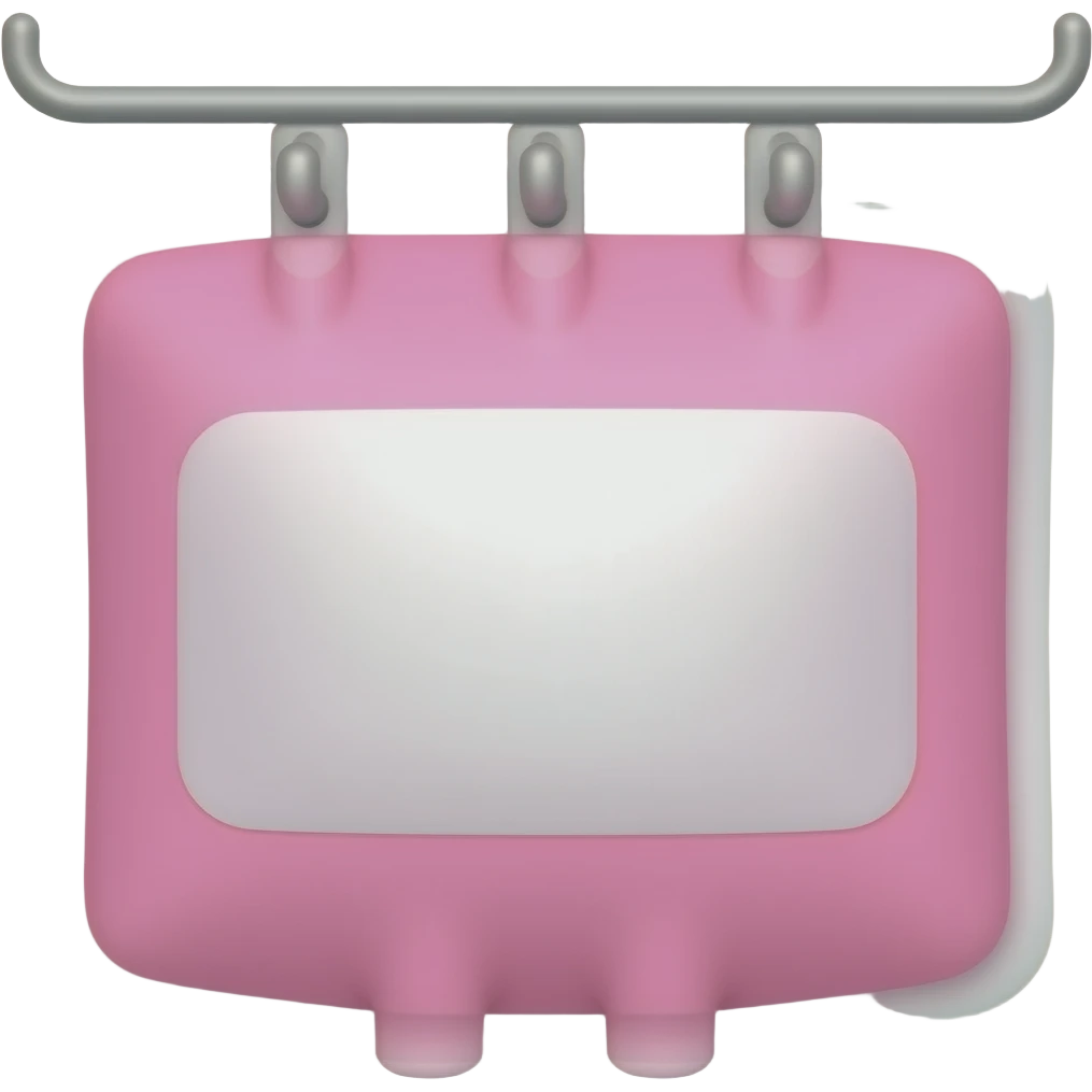 Bright Pink IV Bag on hook with no white center emoji
