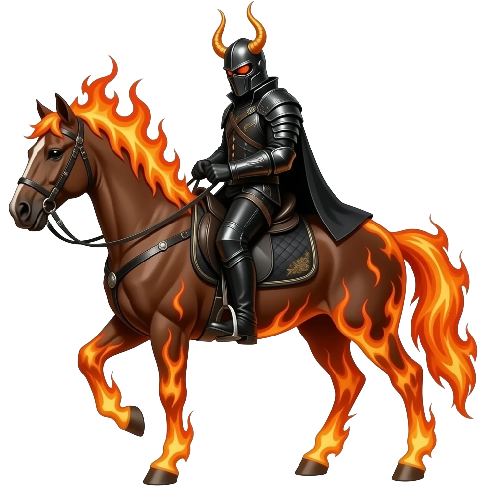 A burning horse from a hell rider emoji