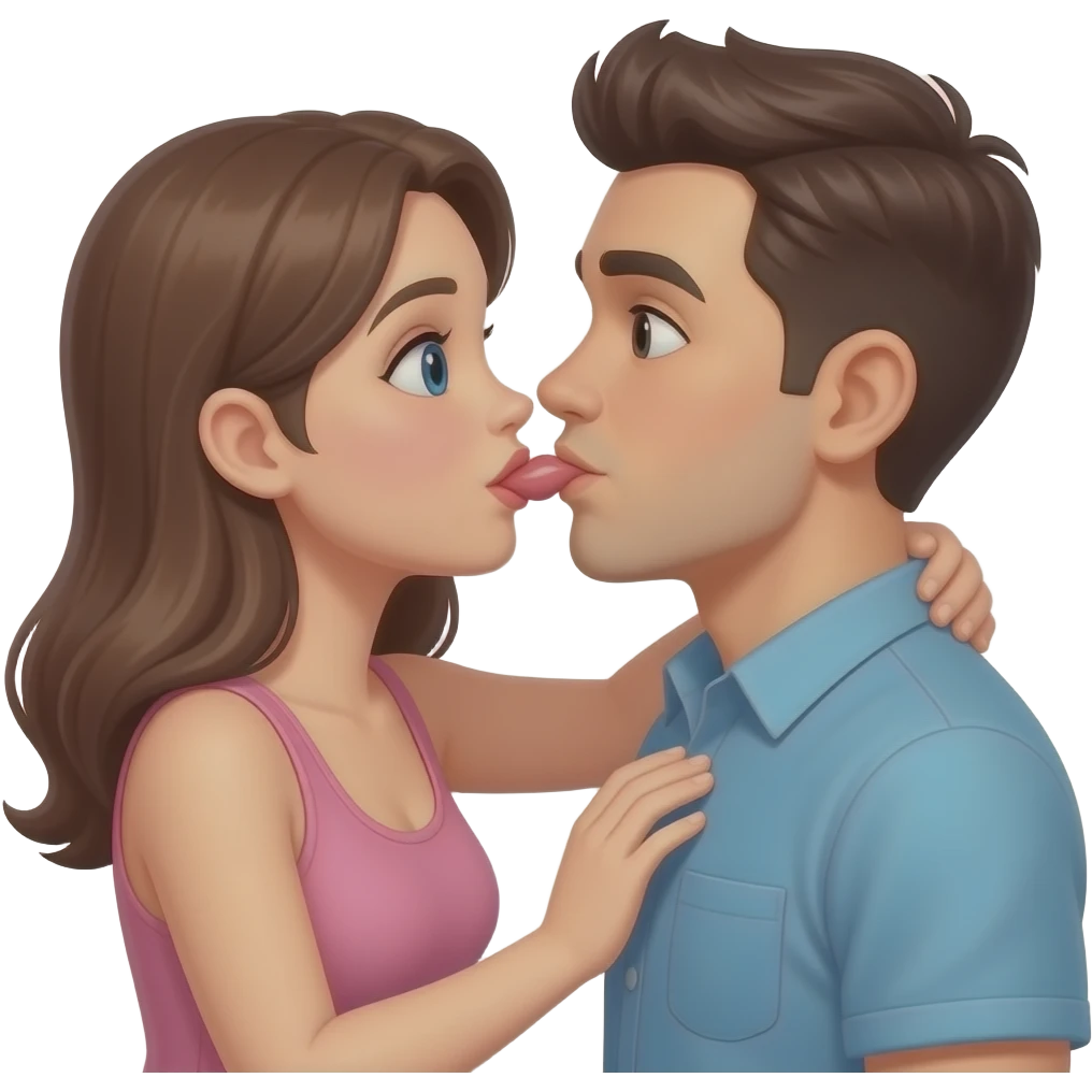 Girlfriend giving blowjob to boyfriend emoji