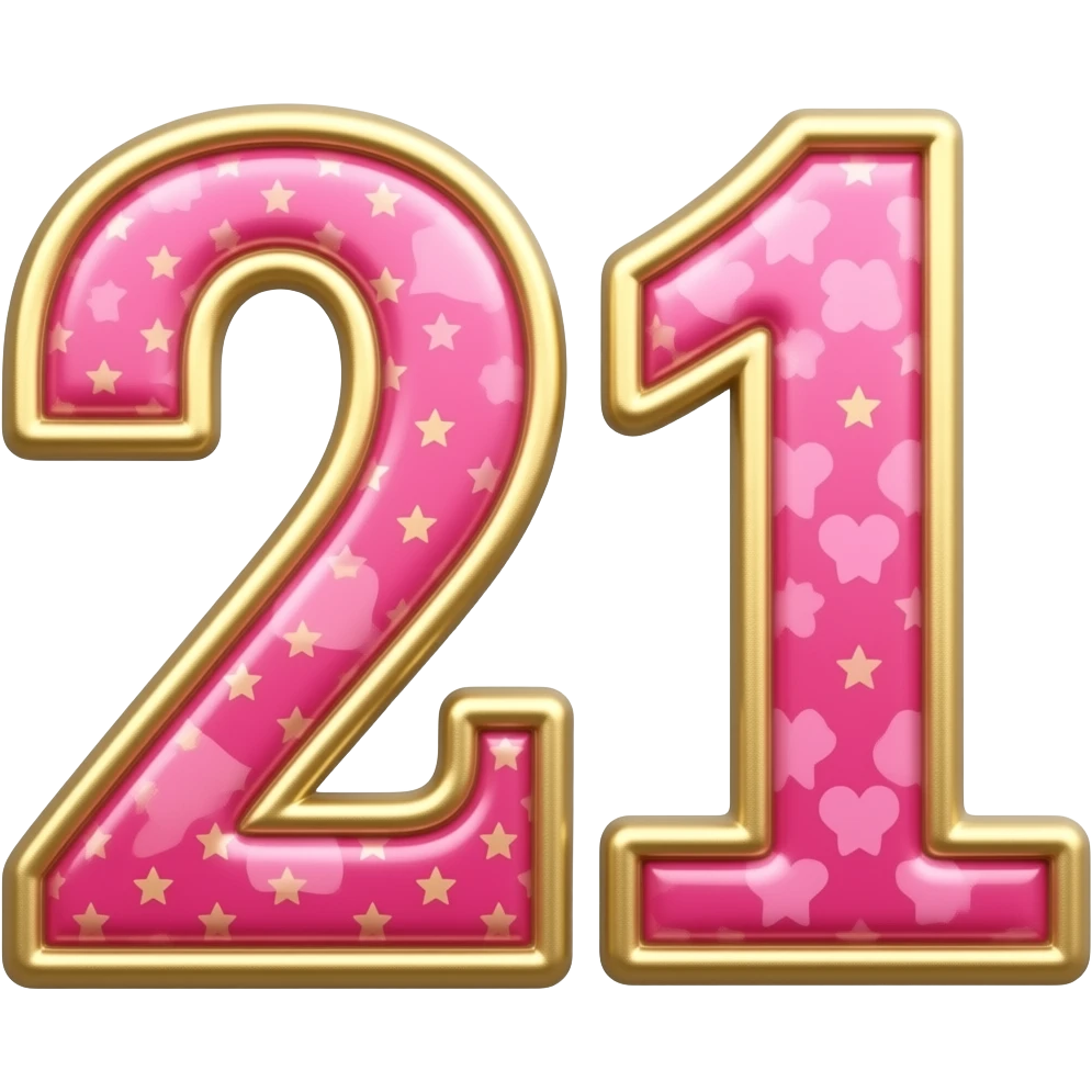 21 YWARS OF BEING AWESOME PINK AND GOLD emoji