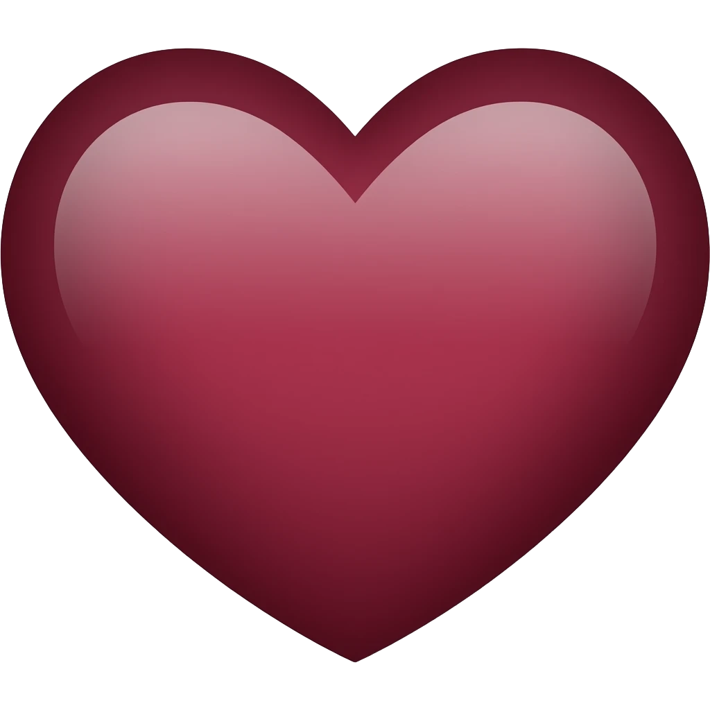 Un corazón de color vinotinto emoji