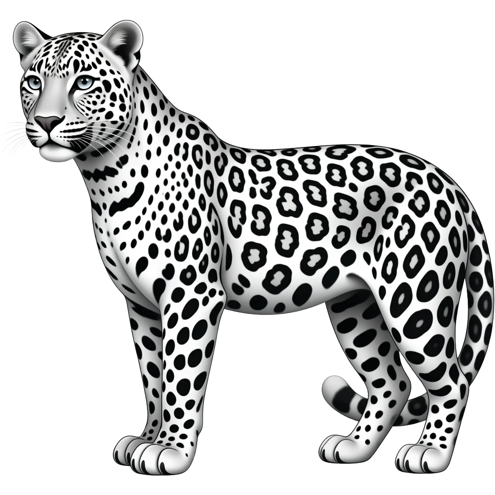 black and white leopard siluotte emoji