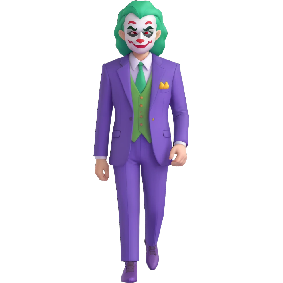 Joker with purple suit and green hair emoji
