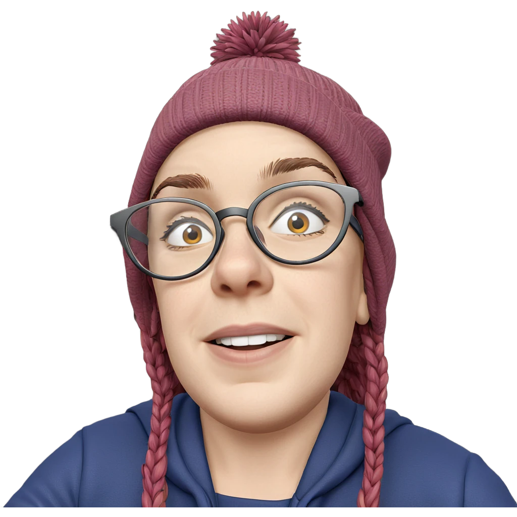 girl in glasses with hat emoji