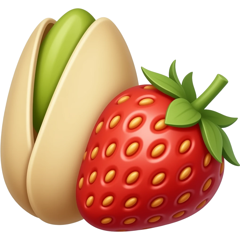 pistachio strawberry emoji