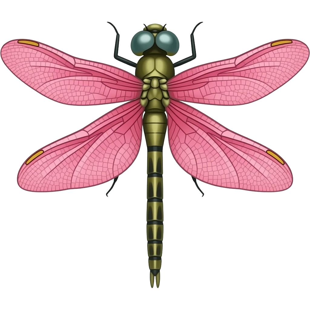 A dragonfly with pink wings emoji