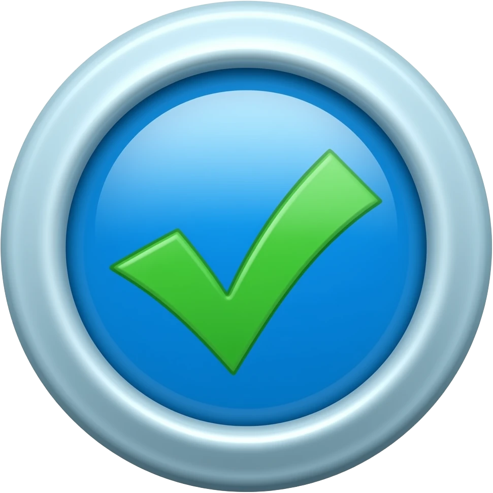 A blue verification badge emoji