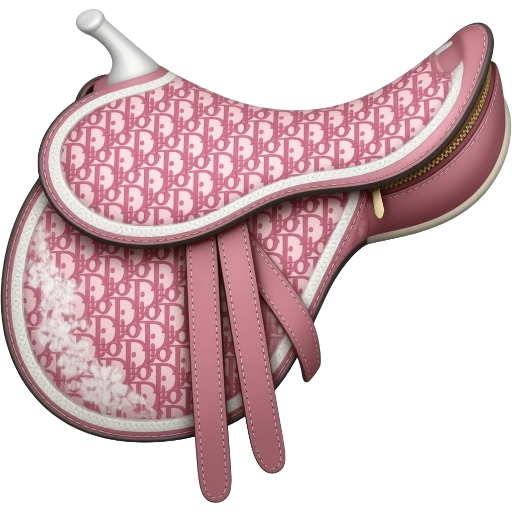 Pink Dior Oblique Embroidery and White Lace saddle bag emoji