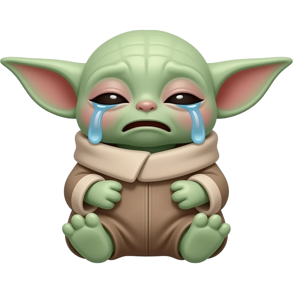 baby yoda crying sobbing with eyes closed emoji