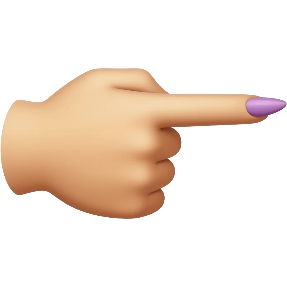 hand pointer with pointed purple nails facing the other way emoji