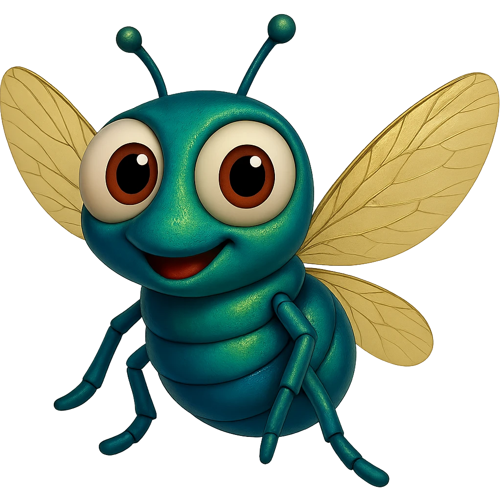 can you make the fly wings more yellowish like on a real fly, trasparent background emoji