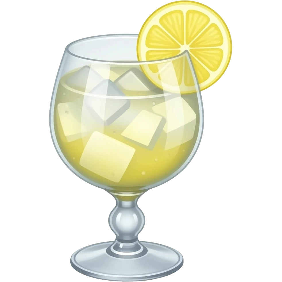 iced cold limoncello in a stemmed glass topped with lemon emoji