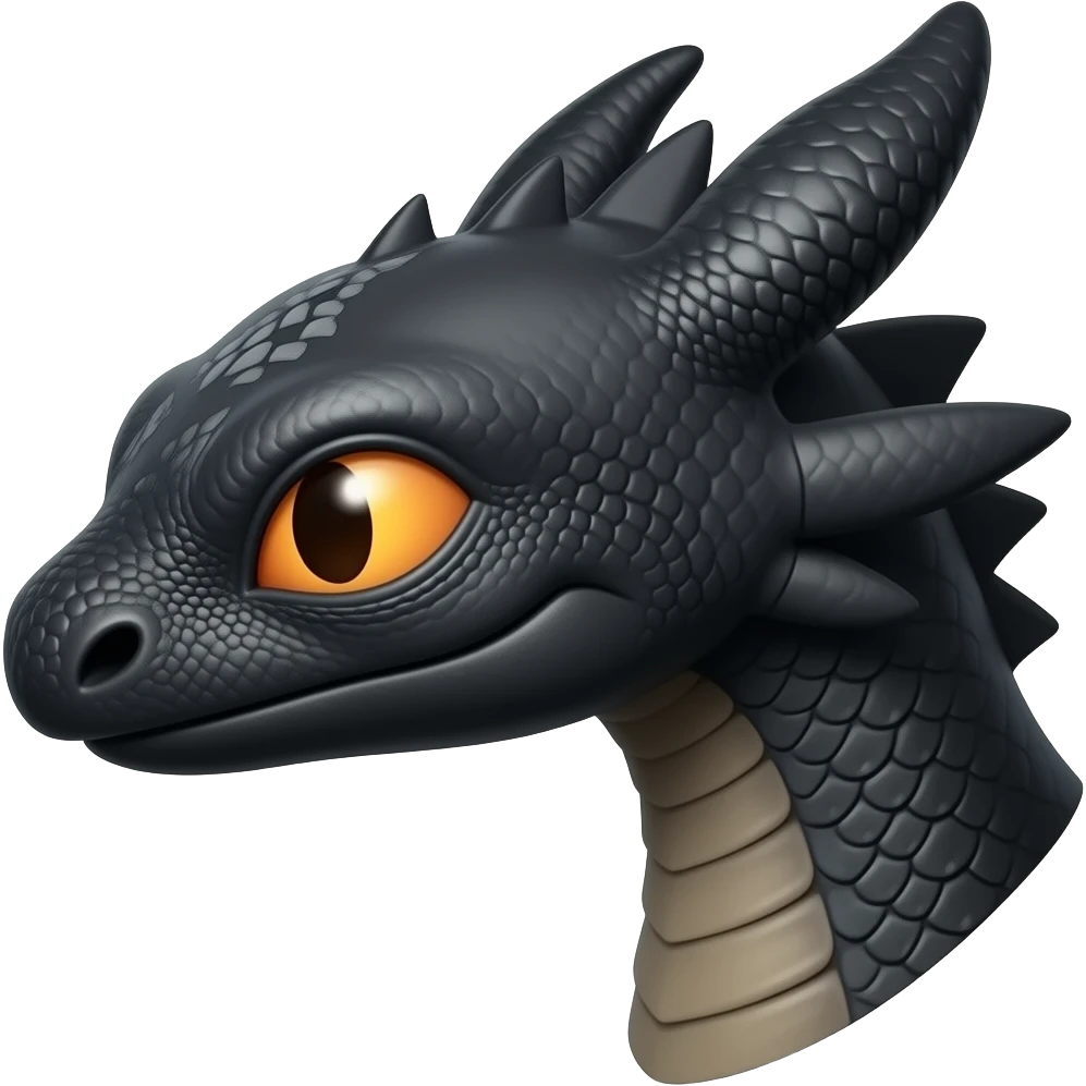 Toothless the Night Fury dragon head emoji