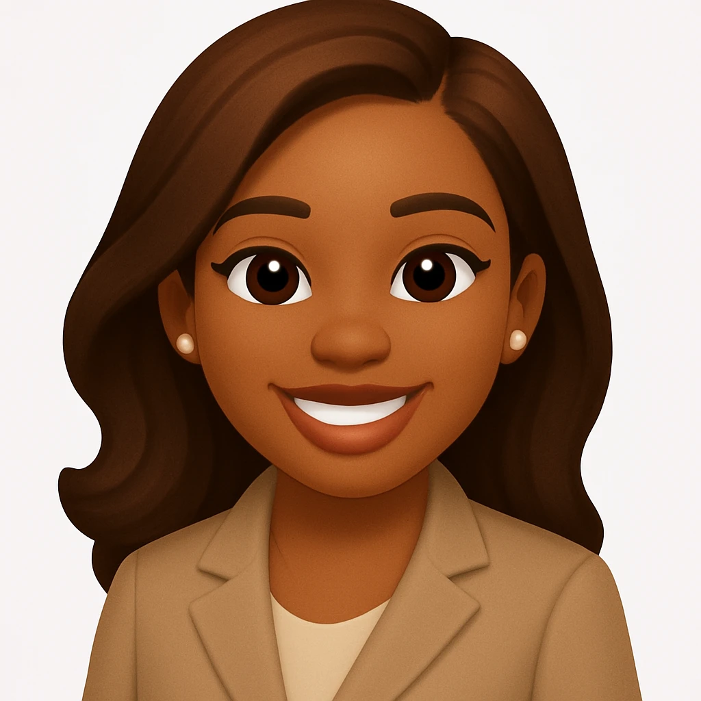 turn the second man in emoji style of the 1st image, match the facial features and match dressing style of the 2nd image, she is wearing suit emoji