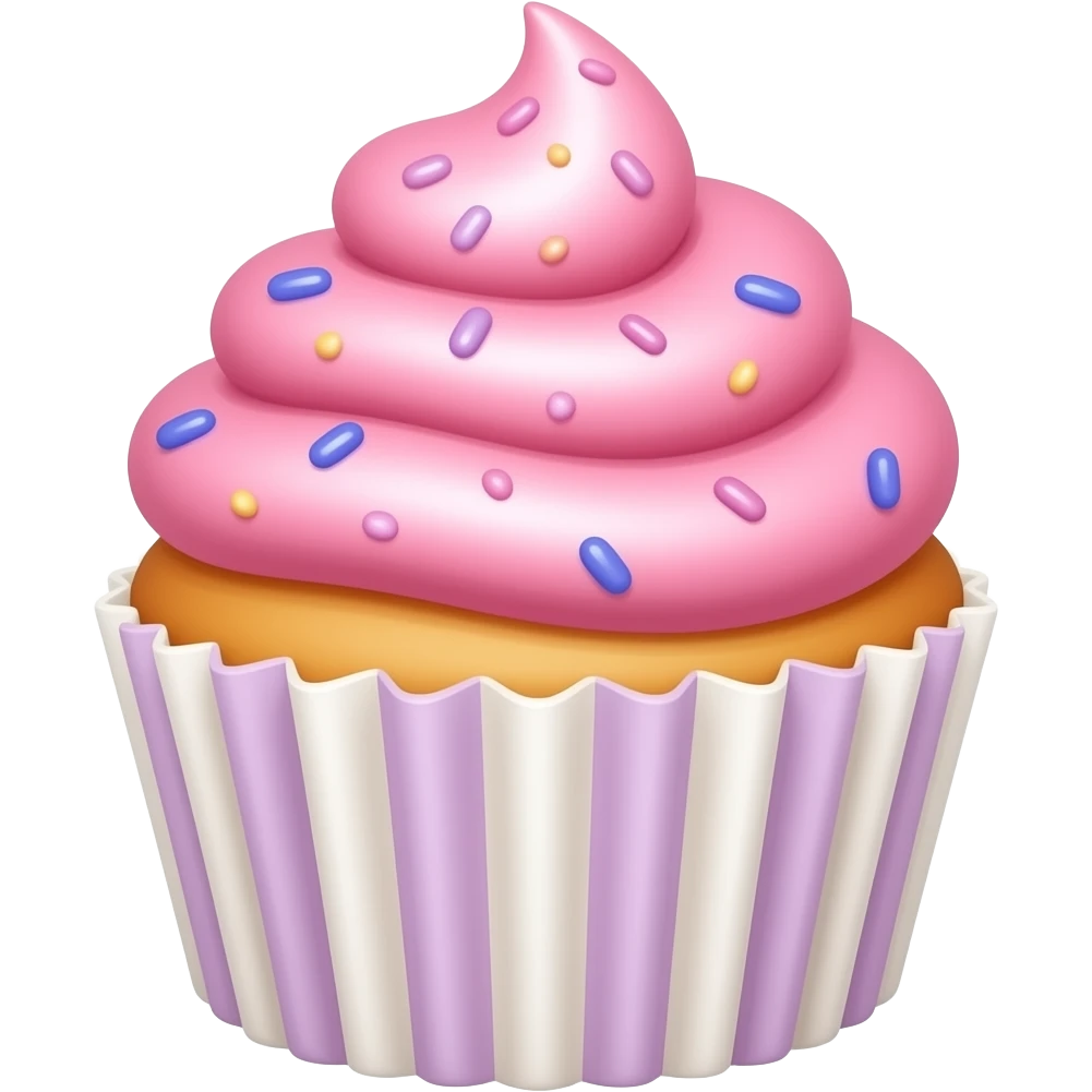 Cupcake with pink icing emoji