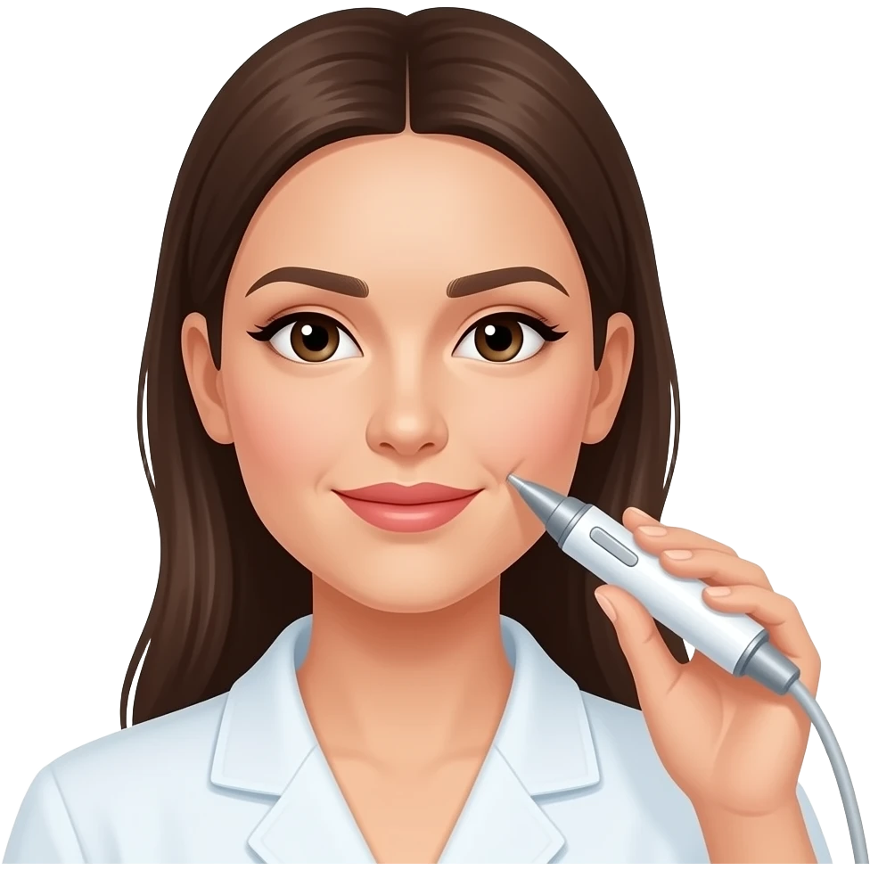 Woman getting microneedling with skinpen emoji