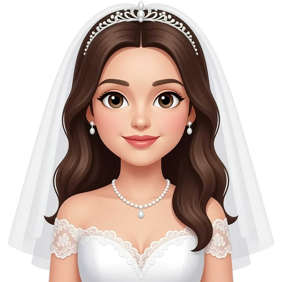 웨딩 드레스 입고 있는 예쁘고 젊은 여자 emoji
