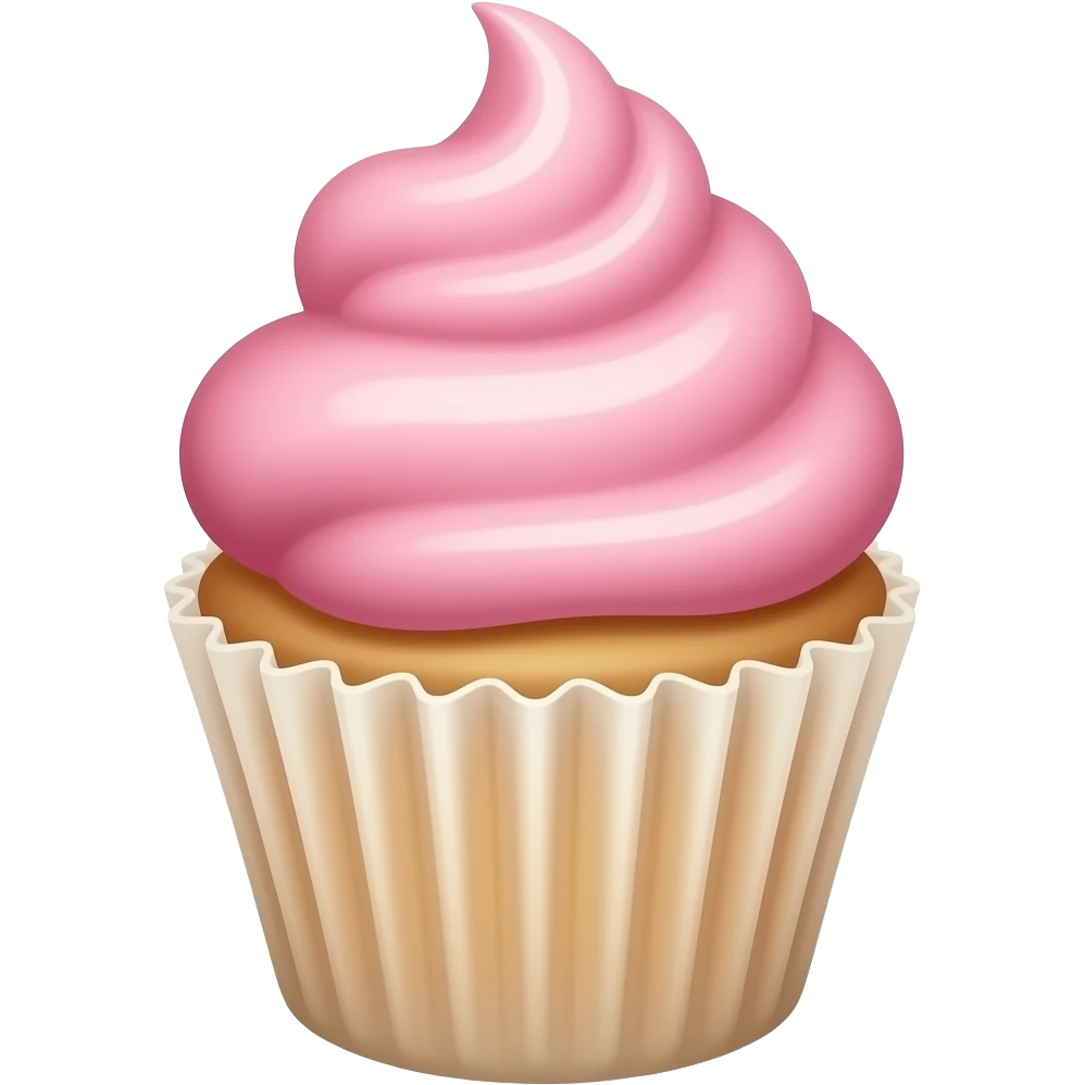 Cupcake with pink icing emoji