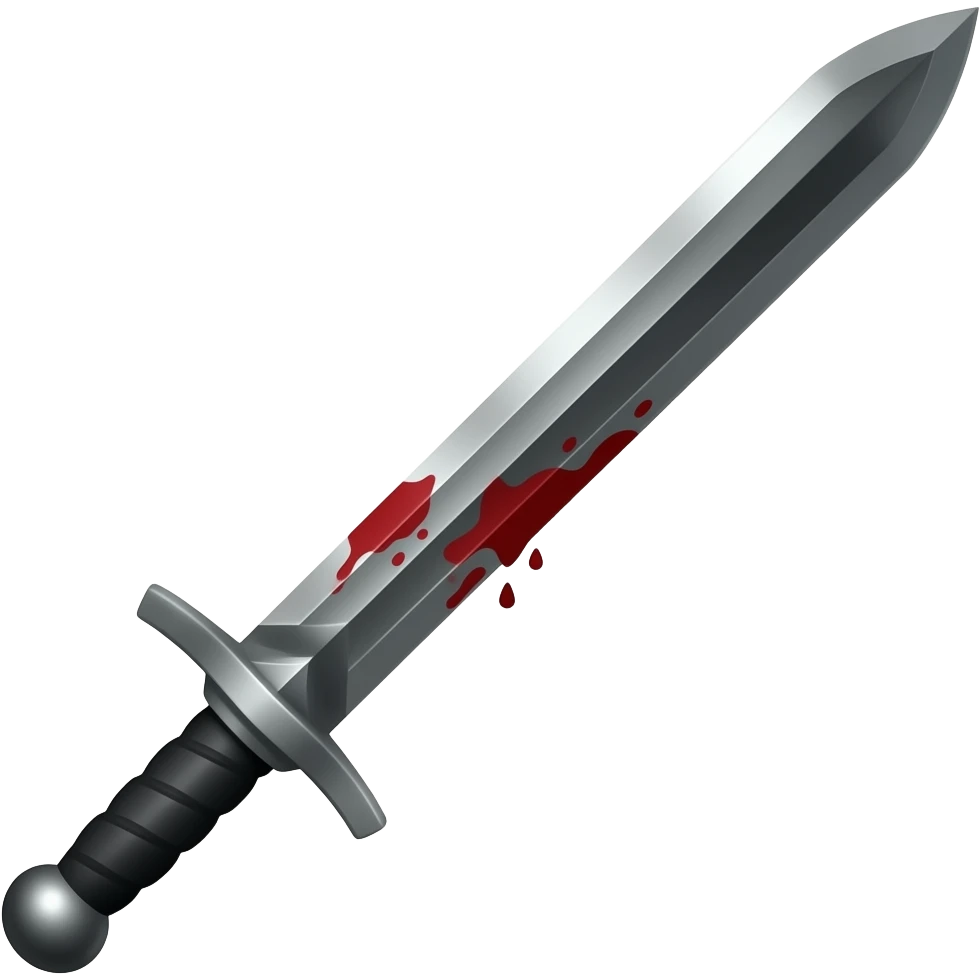 make this a black sword with blood on it emoji