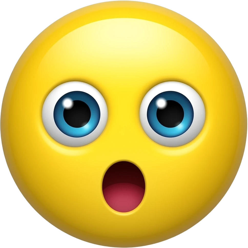 Yellow circle having a astonishing face emoji