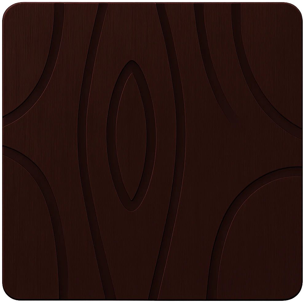 Edit the image to show a dark mahogany wood texture, minimal style, with no background (transparent). Keep the texture subtle and minimalistic with dark mahogany color. emoji