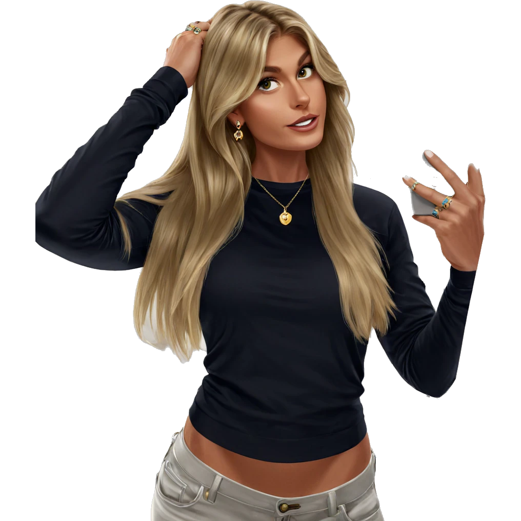 blonde male selfie with jewelry emoji