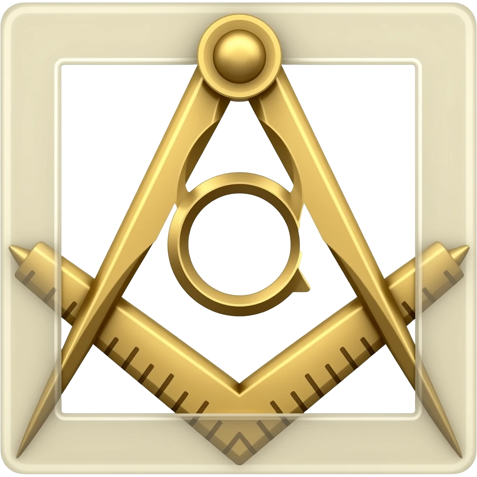 Generate an emoji, in the actual size of an emoji, simply featuring the Freemasons’ compass and square crossed together. emoji