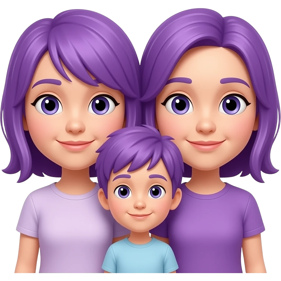 family purple hair emoji