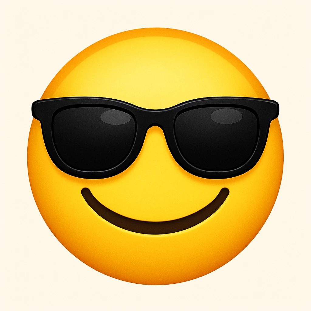 yellow emoji with sunglasses emoji