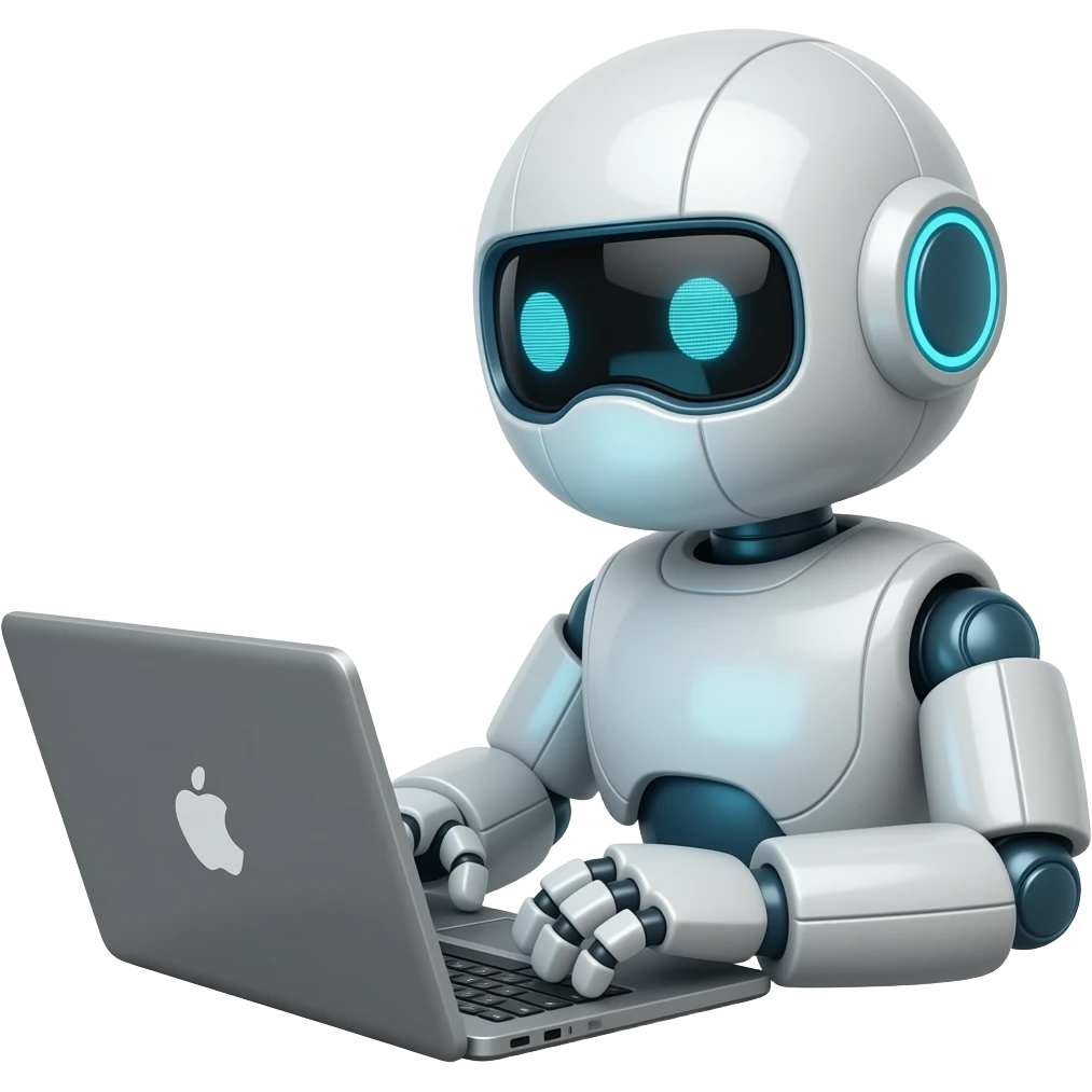 robot usando una laptop emoji