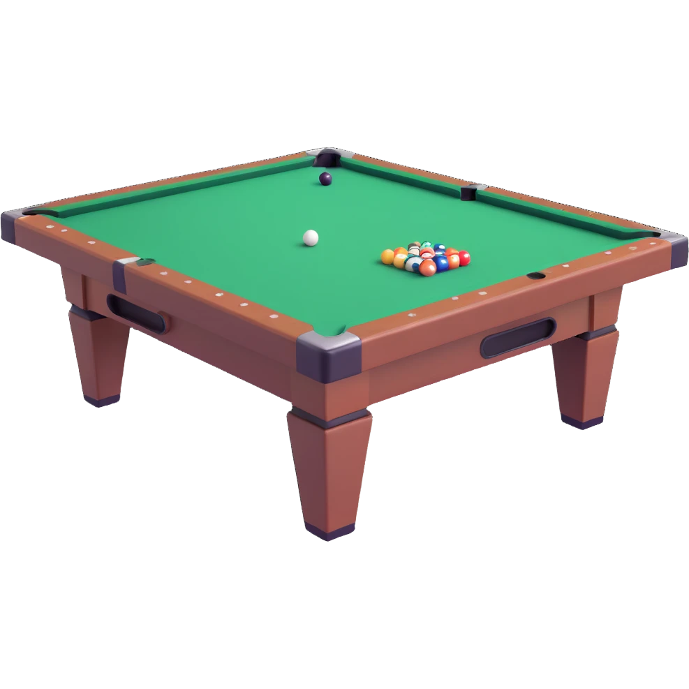 billiards table with triangle rack emoji
