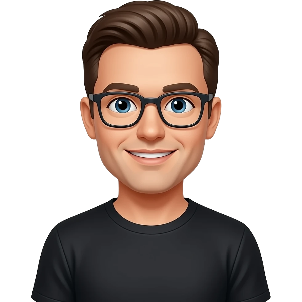 london man in Black tshirt and Glass emoji