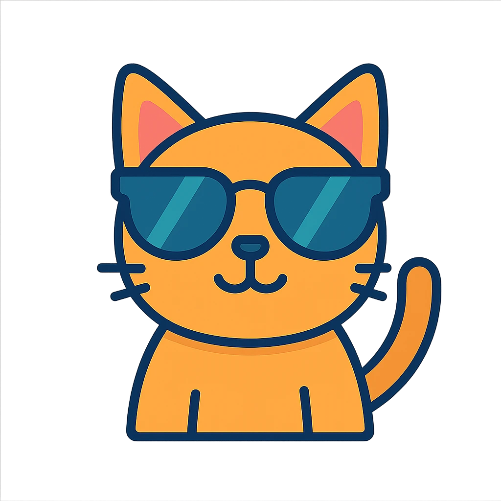 A cat wearing sunglasses emoji