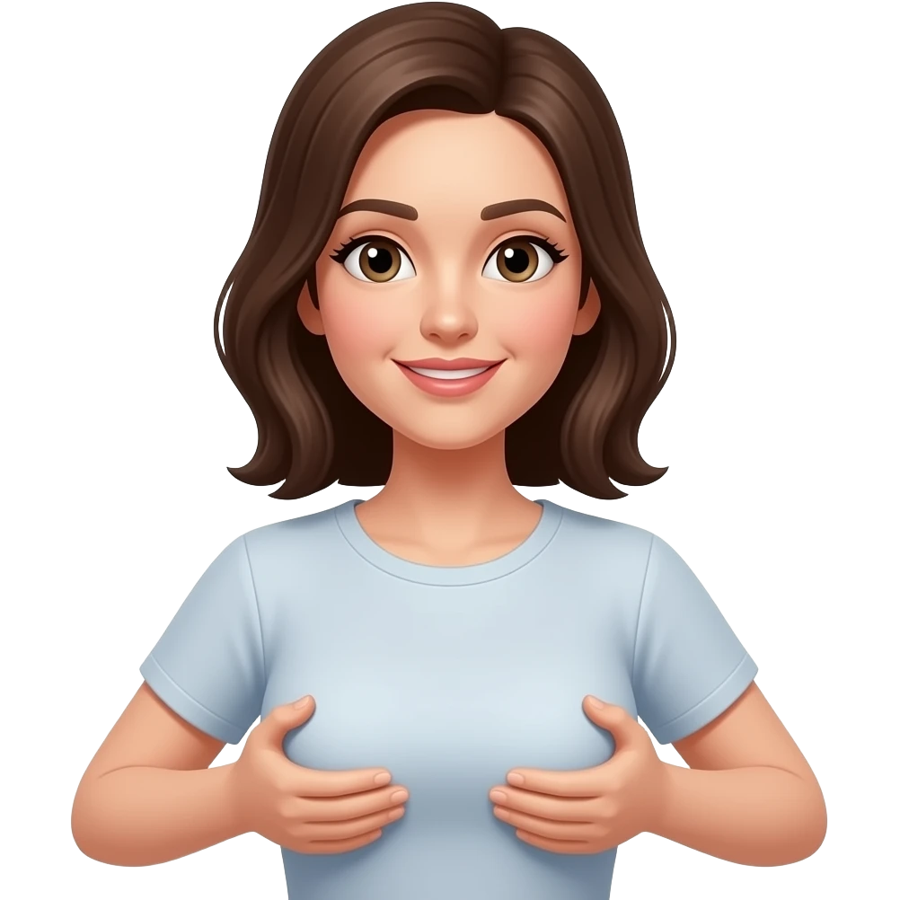 Biust w dłoniach emoji