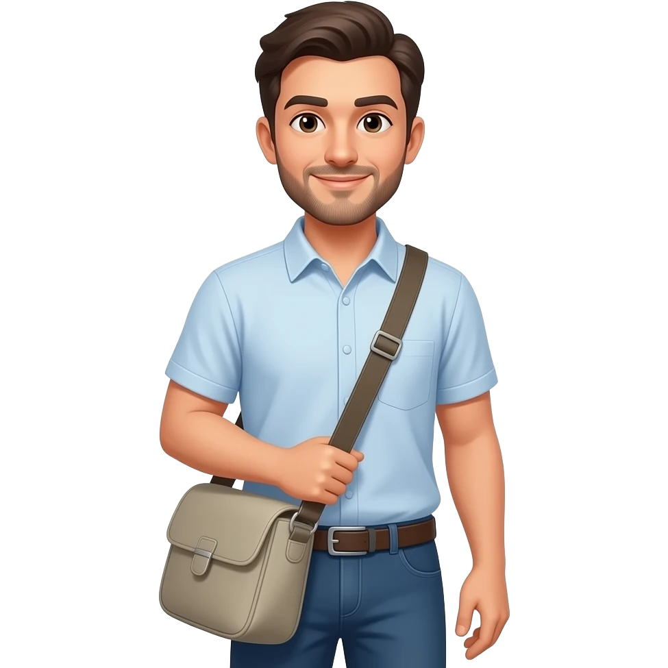 man holding sling bag emoji
