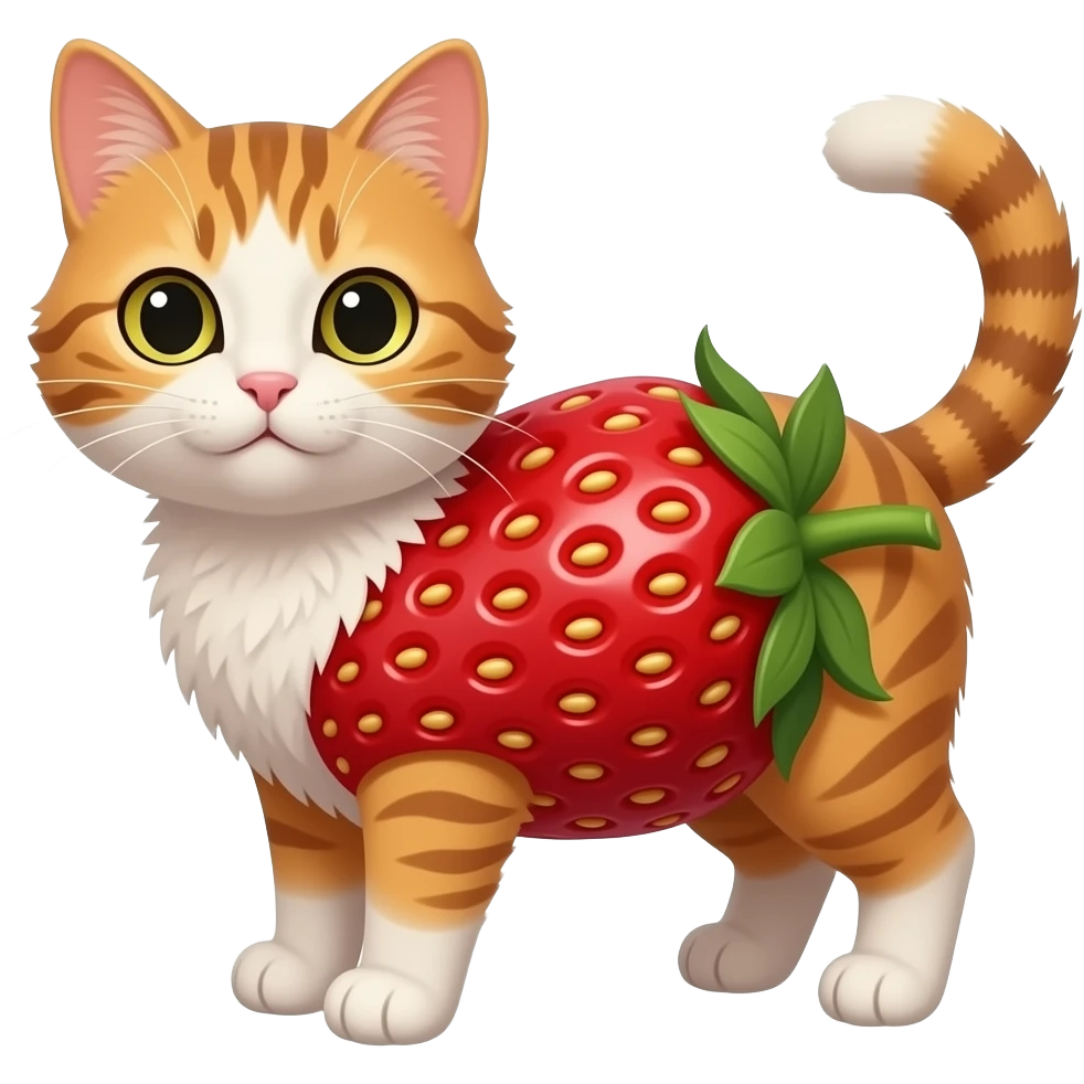 Кот клубника emoji