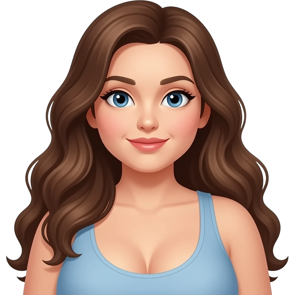 big woman with big boobs and butt with long hair emoji