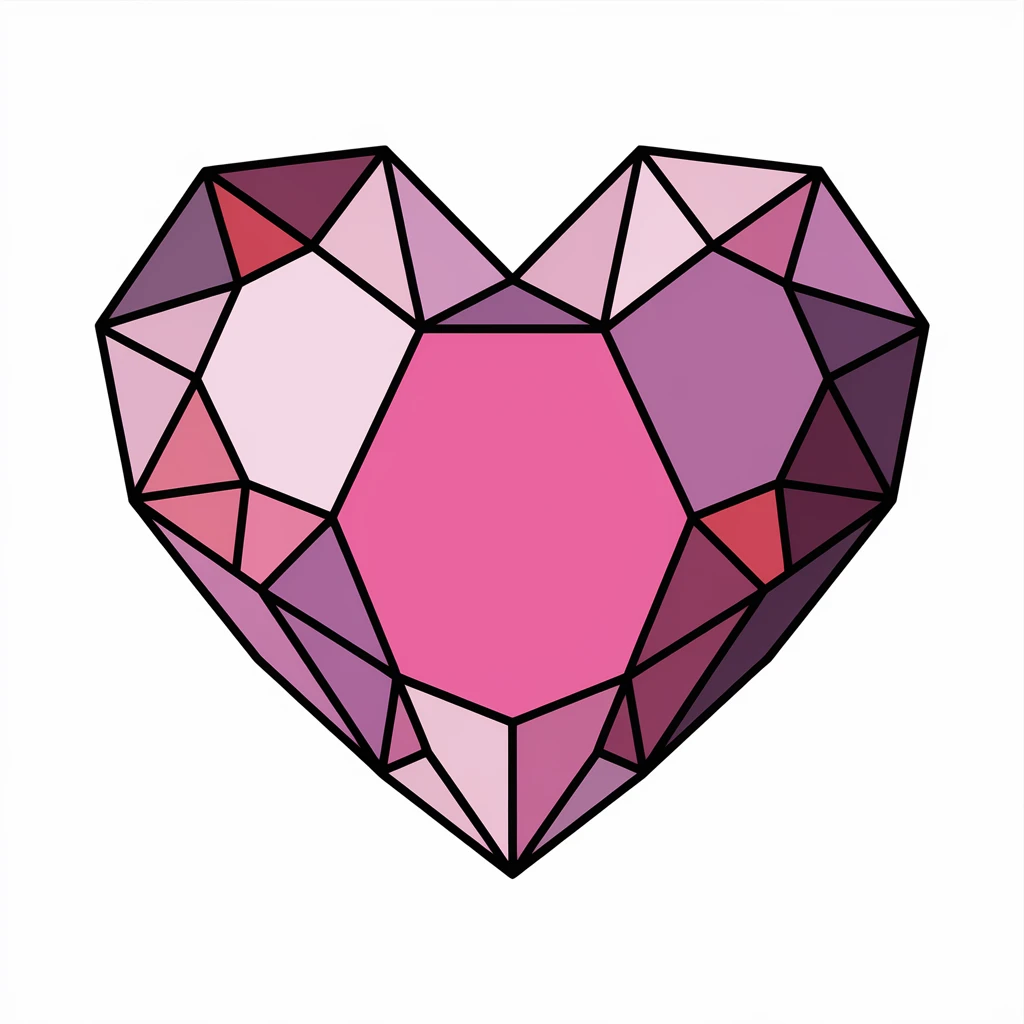 heart with a gemstone texture emoji