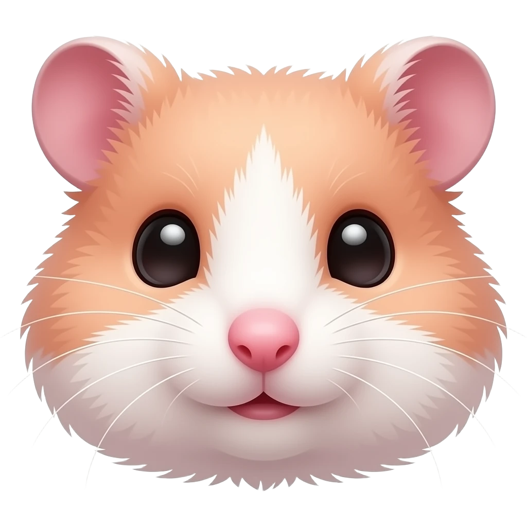 peach pink calico Syrian hamster face emoji
