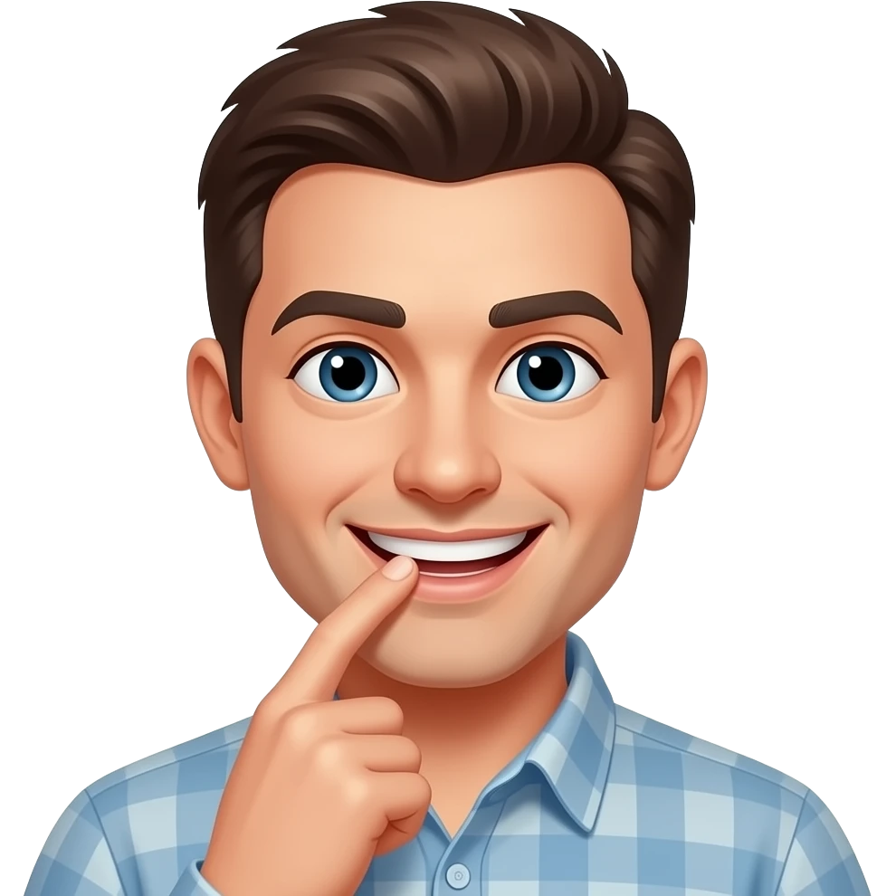 Give me an emoji that is smirking whilst biting its finger emoji